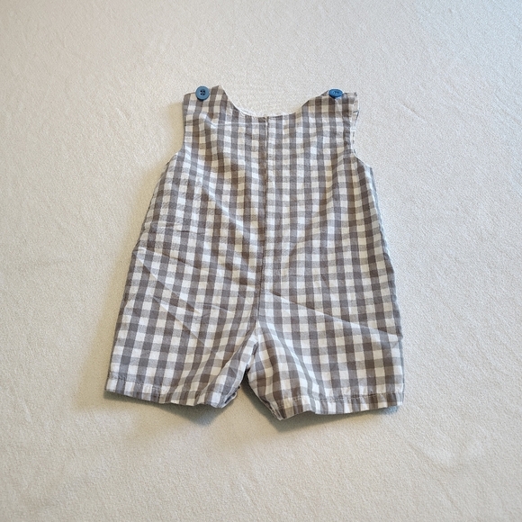 Lil Cactus Boys Checked Grey White My First Easter Jon Jon Outfit Size 3-6 Mo - Picture 4 of 6